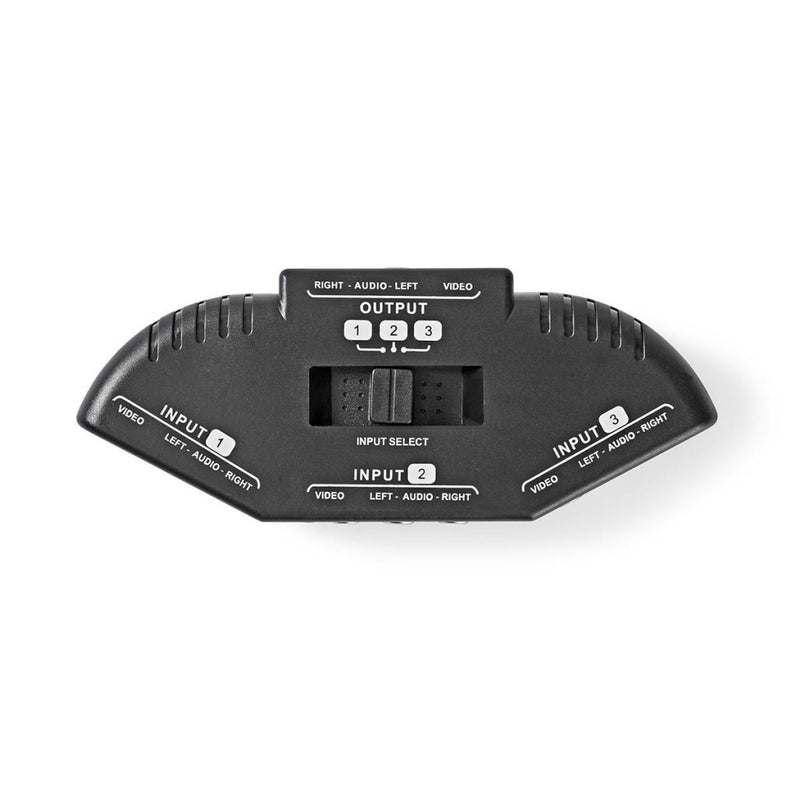 Nedis VSWI2403BK 3-poorts Av-schakelaar 3x Rca (rwy) Invoer / 1x Rca (rwy) Uitvoer Zwart