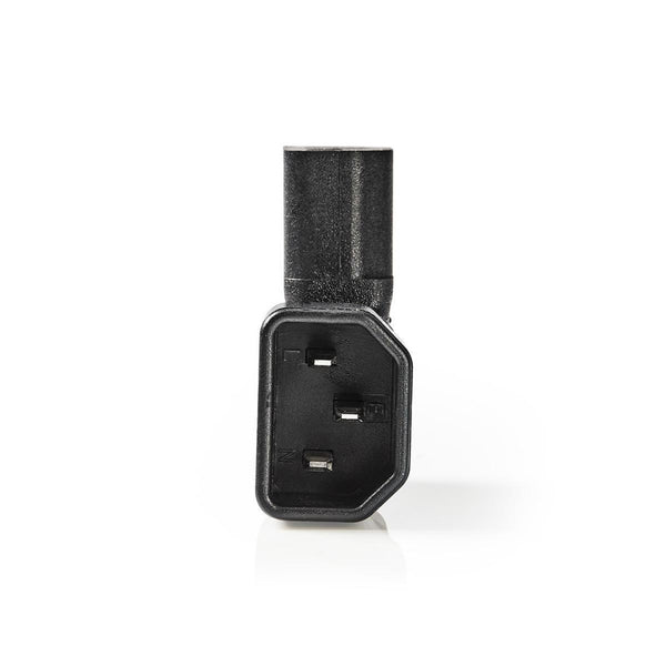 Nedis PCGP11903BK Voedingsconnector Iec-320-c13 Female - Iec-320-c14 Male Haaks Links/rechts Zwart