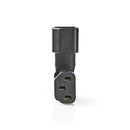Nedis PCGP11903BK Voedingsconnector Iec-320-c13 Female - Iec-320-c14 Male Haaks Links/rechts Zwart
