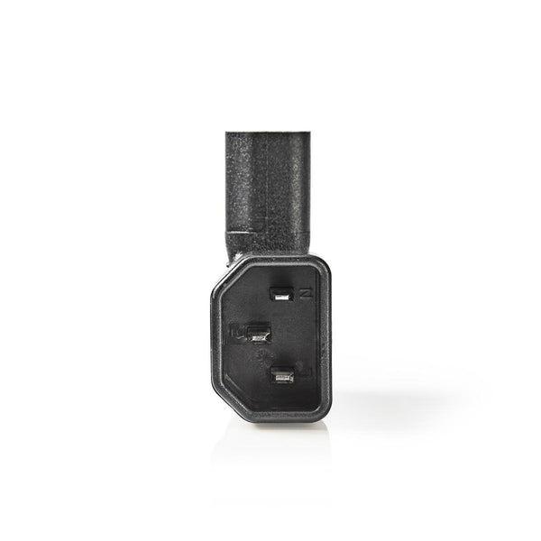 Nedis PCGP11904BK Voedingsconnector Iec-320-c13 Female - Iec-320-c14 Male Haaks Links/rechts Zwart