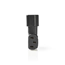 Nedis PCGP11904BK Voedingsconnector Iec-320-c13 Female - Iec-320-c14 Male Haaks Links/rechts Zwart