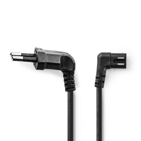 Nedis PCGP11055BK30 Voedingskabel Eurostekker Haaks - Iec-320-c7 Links/rechts 3,0 M Zwart