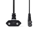 Nedis PCGP11055BK20 Voedingskabel Eurostekker Haaks - Iec-320-c7 Links/rechts 2,0 M Zwart