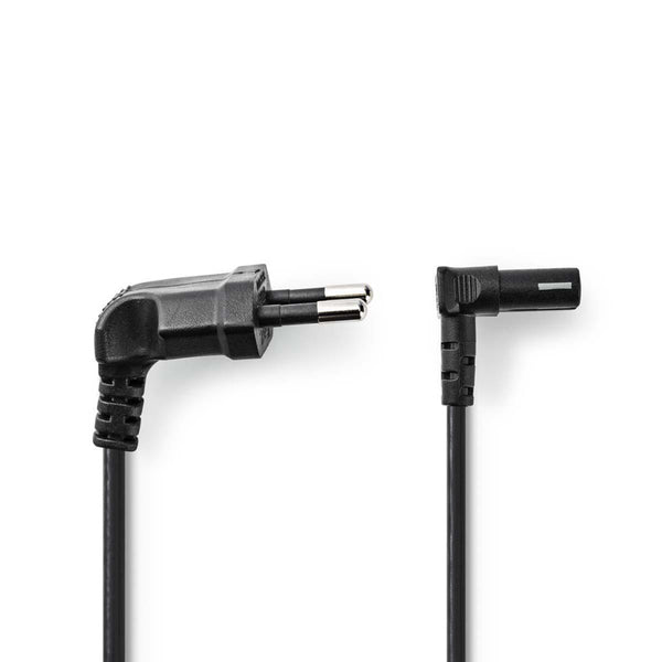 Nedis PCGP11075BK20 Voedingskabel Eurostekker Haaks - Iec-320-c7 Haaks Omhoog/omlaag 2,0 M Zwart