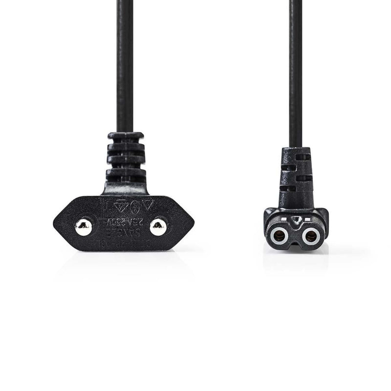 Nedis PCGP11075BK20 Voedingskabel Eurostekker Haaks - Iec-320-c7 Haaks Omhoog/omlaag 2,0 M Zwart