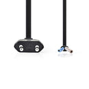 Nedis PCGP11700BK30 Voedingskabel Eurostekker - Open Kabeleinde 3,0 M Zwart