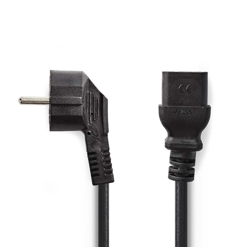 Nedis PCGP10300BK20 Voedingskabel Schuko-stekker Haaks - Iec-320-c19 2,0 M Zwart