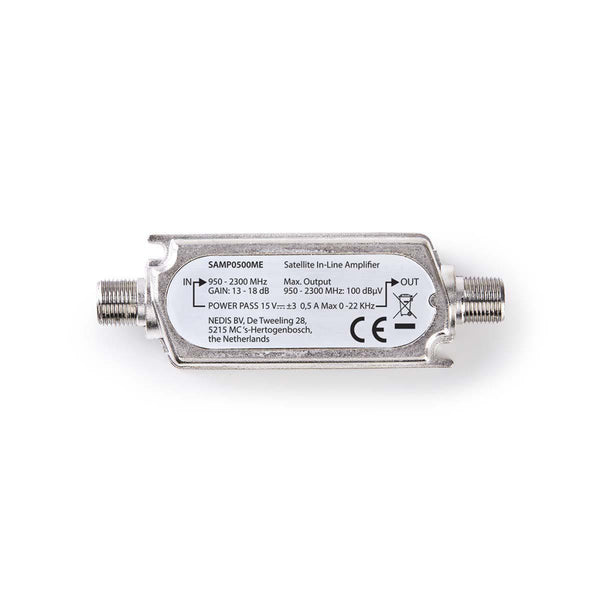 Nedis SAMP0500ME Satelliet Inline-versterker 950 - 2300 Mhz Max 18 Db Versterking Stroomdoorgang: 1