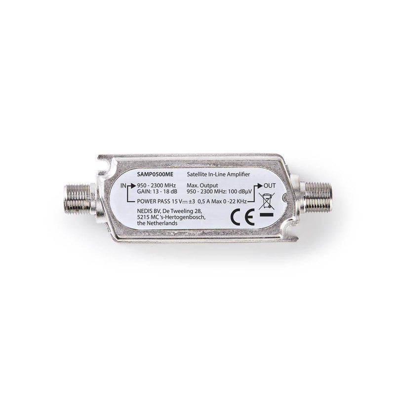 Nedis SAMP0500ME Satelliet Inline-versterker 950 - 2300 Mhz Max 18 Db Versterking Stroomdoorgang: 1