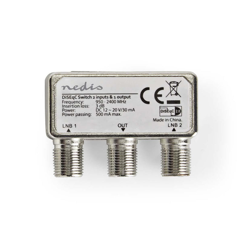 Nedis SSWI200WT Diseqc-schakelaar 2 Naar 1 F-connector 950 - 2400 Mhz