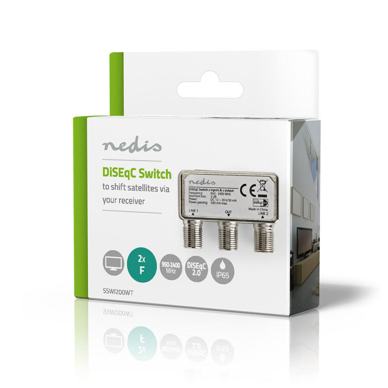 Nedis SSWI200WT Diseqc-schakelaar 2 Naar 1 F-connector 950 - 2400 Mhz