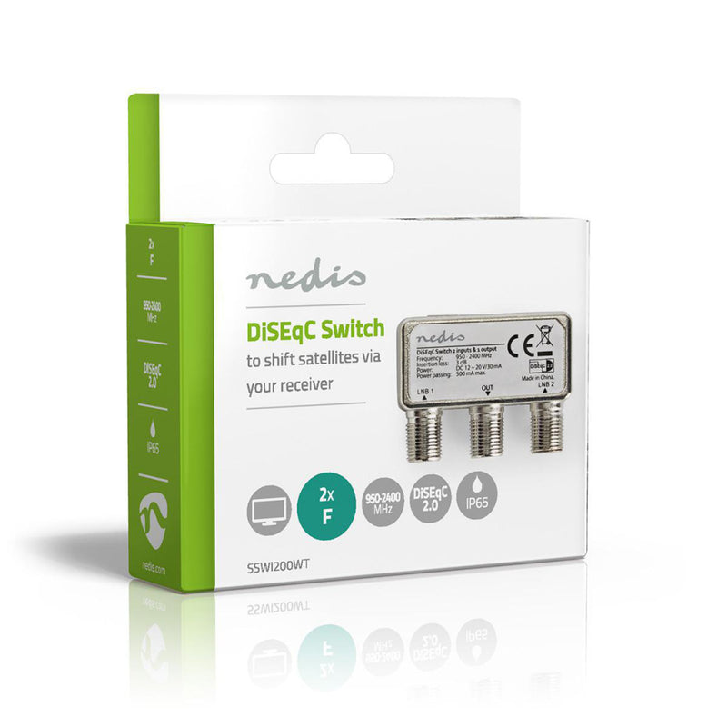 Nedis SSWI200WT Diseqc-schakelaar 2 Naar 1 F-connector 950 - 2400 Mhz