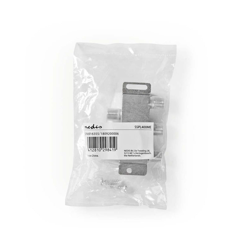 Nedis SSPL400ME Catv F-splitter Max 8,0 Db Versterking 5 - 1000 Mhz 4 Uitgangen