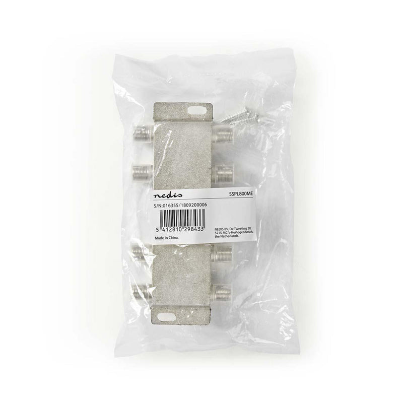 Nedis SSPL800ME Catv F-splitter Max 11 Db Versterking 5 - 1000 Mhz 8 Uitgangen