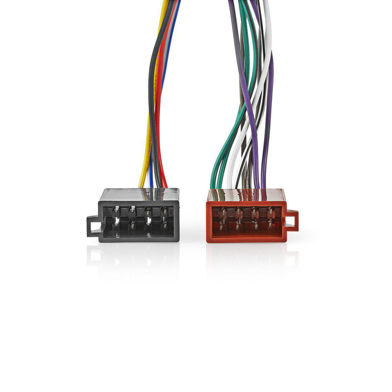 Nedis ISOCKW16PVA Kenwood 16-pins Iso-kabel Radioconnector - 2x Autoconnector 0,15 M Veelkleurig