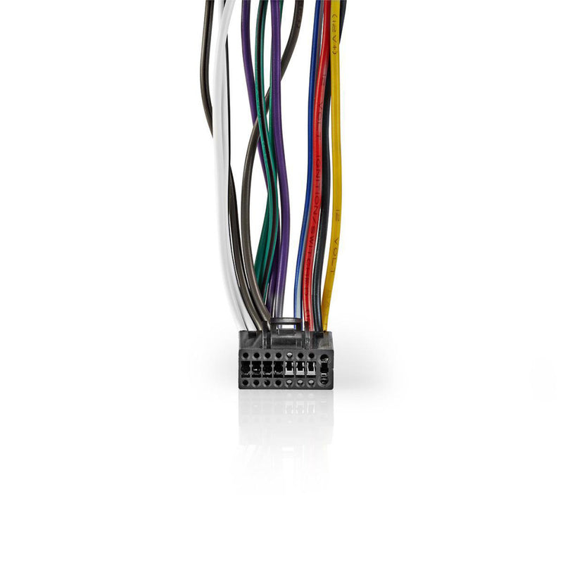 Nedis ISOCKW16PVA Kenwood 16-pins Iso-kabel Radioconnector - 2x Autoconnector 0,15 M Veelkleurig