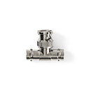 Nedis CVGP01945ME Adapter Antenne Bnc Male - 2x Bnc Female 10 Stuks Metaal