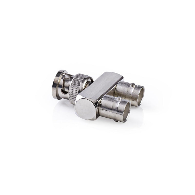 Nedis CVGP01946ME Adapter Antenne Bnc Male - 2x Bnc Female 10 Stuks Metaal