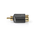 Nedis CAGP24940BKG Subwoofer-adapter Rca Male - 2x Rca Female 10 Stuks Zwart