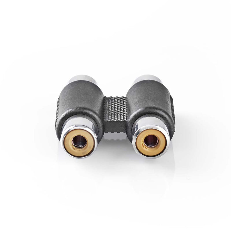 Nedis CAGP24952BK Stereo Audioadapter 2x Rca Female - 2x Rca Female 10 Stuks Zwart