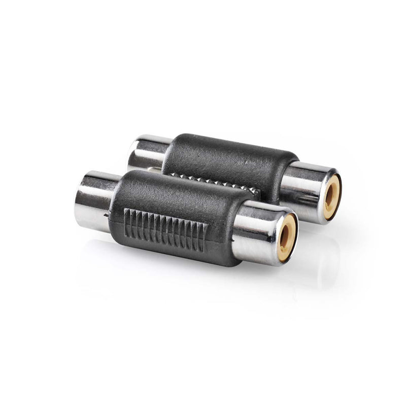 Nedis CAGP24952BK Stereo Audioadapter 2x Rca Female - 2x Rca Female 10 Stuks Zwart