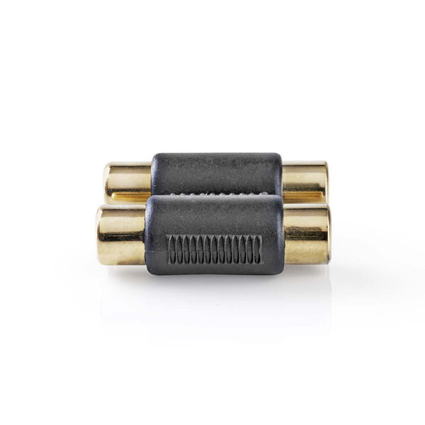 Nedis CAGP24952BKG Stereo Audioadapter 2x Rca Female - 2x Rca Female 10 Stuks Zwart