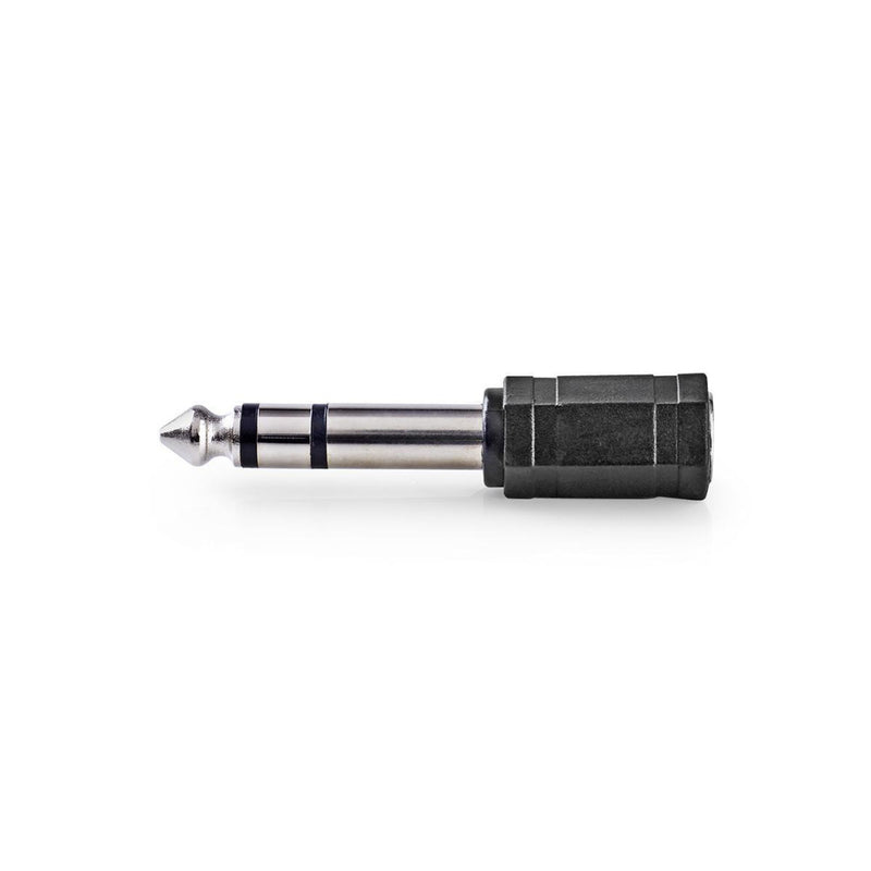 Nedis CAGP23930BK Stereo-audioadapter 6,35 Mm Male 3,5 Mm Female Vernikkeld Recht Abs Zwart 10 Stuk