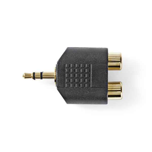 Nedis CAGP22940BKG Stereo Audioadapter 3,5 Mm Male - 2x Rca Female 10 Stuks Zwart