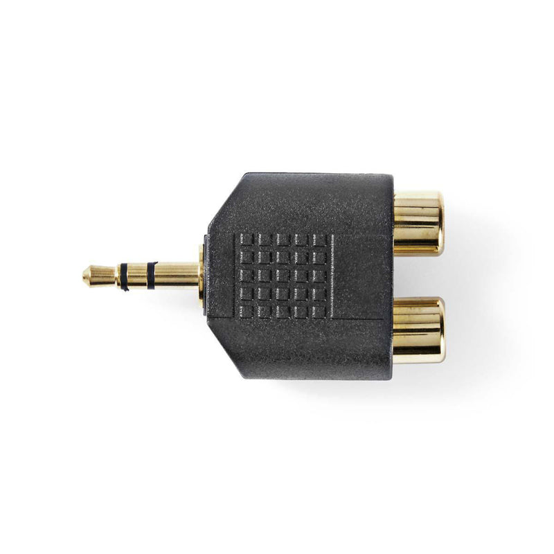 Nedis CAGP22940BKG Stereo Audioadapter 3,5 Mm Male - 2x Rca Female 10 Stuks Zwart