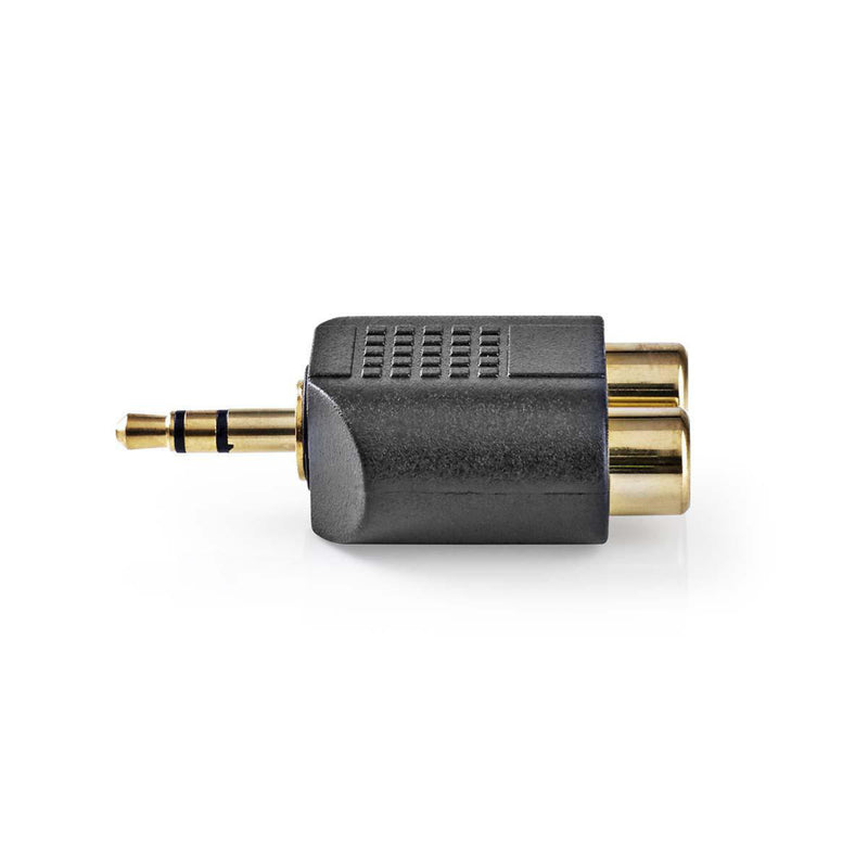 Nedis CAGP22940BKG Stereo Audioadapter 3,5 Mm Male - 2x Rca Female 10 Stuks Zwart