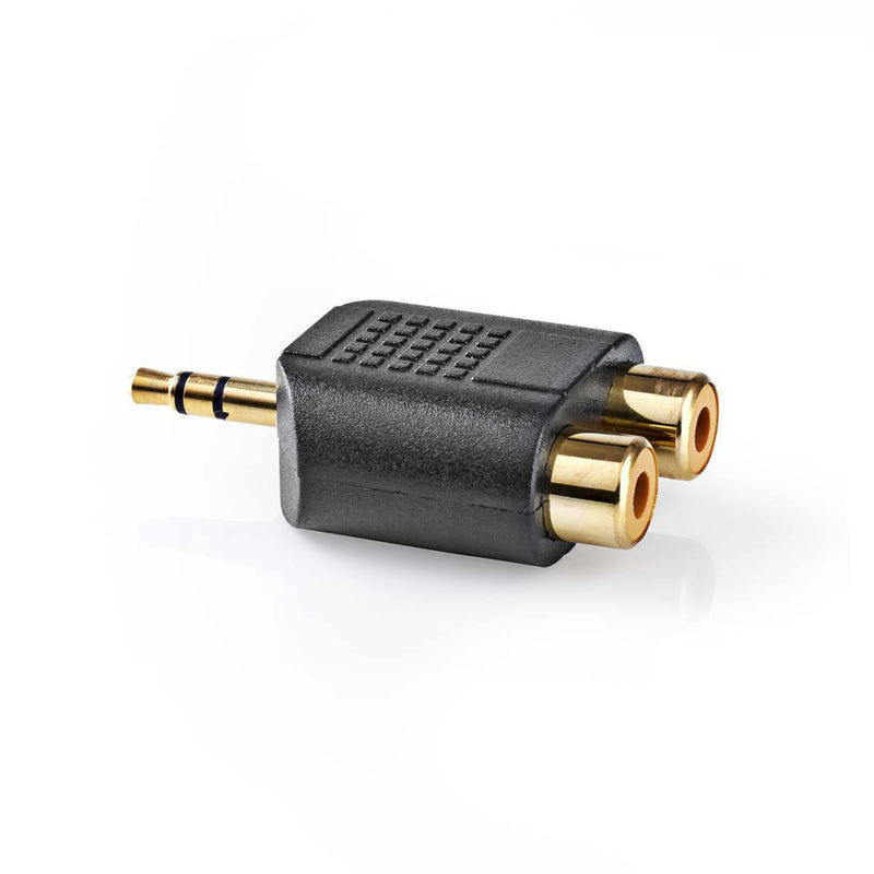 Nedis CAGP22940BKG Stereo Audioadapter 3,5 Mm Male - 2x Rca Female 10 Stuks Zwart