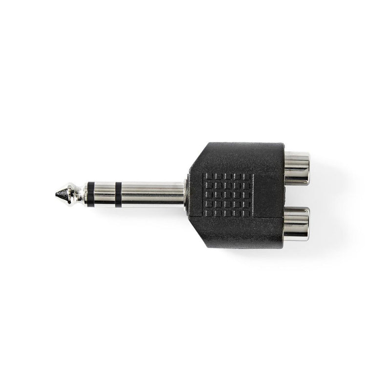 Nedis CAGP23945BK Stereo Audioadapter 6,35 Mm Male - 2x Rca Female 10 Stuks Zwart