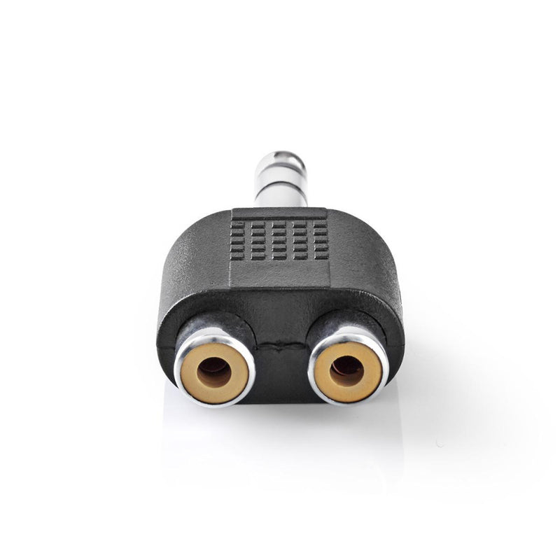 Nedis CAGP23945BK Stereo Audioadapter 6,35 Mm Male - 2x Rca Female 10 Stuks Zwart
