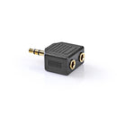Nedis CAGP22945BKG Stereo Audioadapter 3,5 Mm Male - 2x 3,5 Mm Female 10 Stuks Zwart