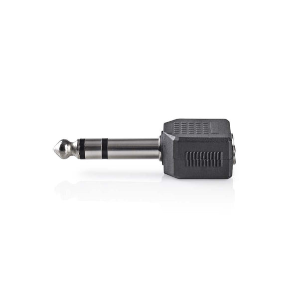 Nedis CAGP23922BK Stereo Audioadapter 6,35 Mm Male - 2x 3,5 Mm Female 10 Stuks Zwart