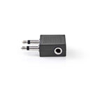 Nedis CAGP22970BK Vliegtuig-audioadapter 2x 3,5 Mm Male - 3,5 Mm Female 10 Stuks Zwart