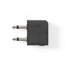 Nedis CAGP22970BK Vliegtuig-audioadapter 2x 3,5 Mm Male - 3,5 Mm Female 10 Stuks Zwart