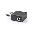 Nedis CAGP22970BK Vliegtuig-audioadapter 2x 3,5 Mm Male - 3,5 Mm Female 10 Stuks Zwart