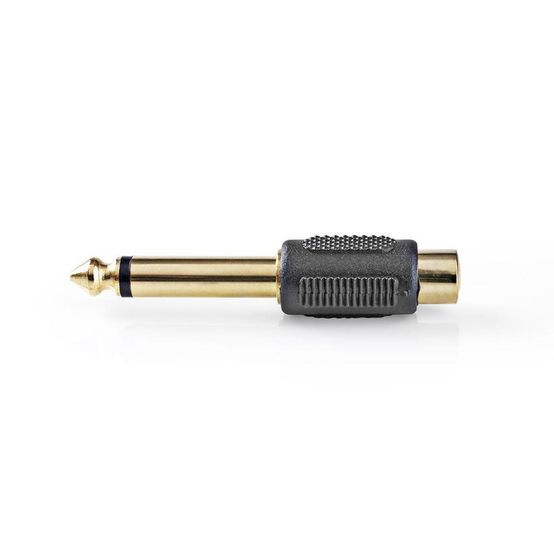 Nedis CAGP23935BKG Mono-audioadapter 6,35 Mm Male - Rca Female 10 Stuks Zwart