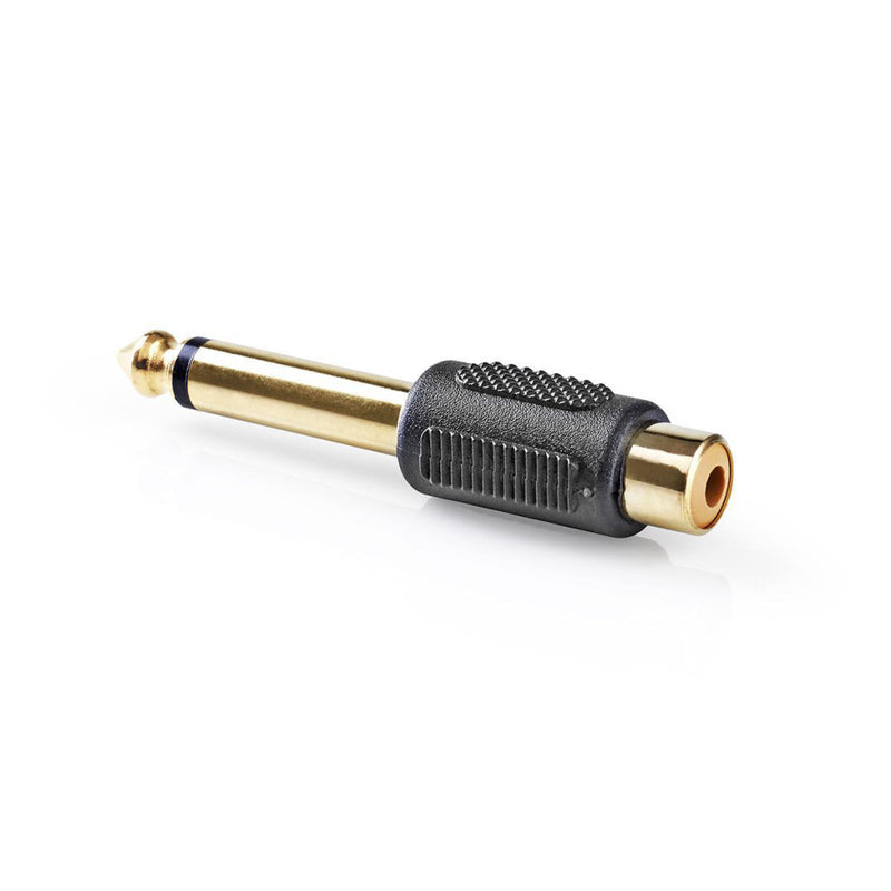 Nedis CAGP23935BKG Mono-audioadapter 6,35 Mm Male - Rca Female 10 Stuks Zwart