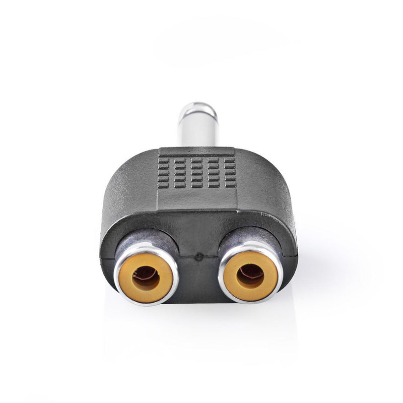 Nedis CAGP23944BK Mono-audioadapter 6,35 Mm Male - 2x Rca Female 10 Stuks Zwart