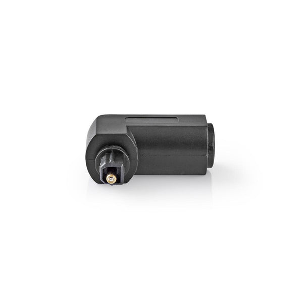 Nedis CAGP25920BK Optische Audioadapter 90&deg;, Haaks Toslink Male - Toslink Female 10 Stuks Zwart