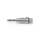 Nedis CAGP15940ME Xlr-adapter 6,35 Mm Male - Xlr 3-pins Female 10 Stuks Metaal