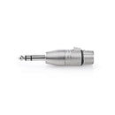 Nedis CAGP15941ME Xlr-adapter 6,35 Mm Male - Xlr 3-pins Female 10 Stuks Metaal