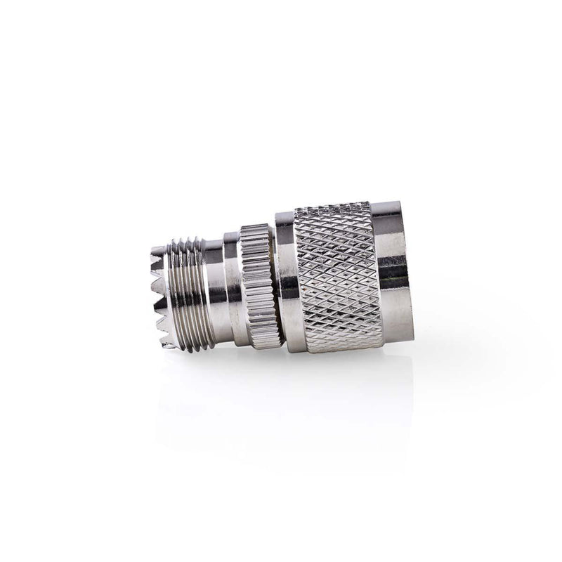 Nedis CSGP42942ME Satelliet- En Antenne-adapter N-male Pl259 Female Vernikkeld 75 Ohm Recht Metaal