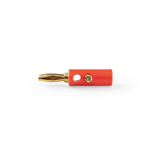 Nedis CAVC26900RDG Banaanstekker Banaanstekker, Male Verguld 25 Stuks Rood