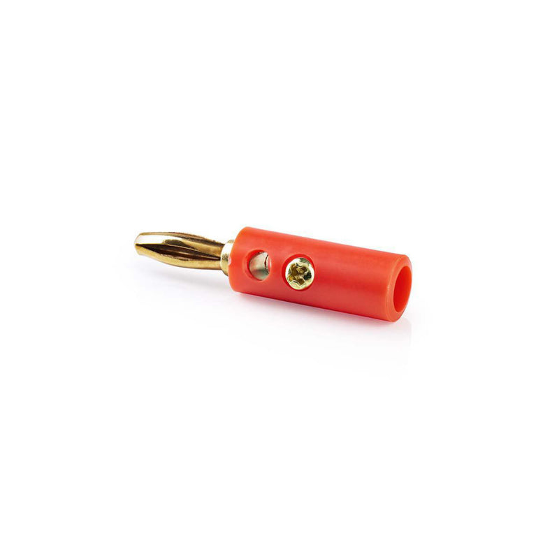 Nedis CAVC26900RDG Banaanstekker Banaanstekker, Male Verguld 25 Stuks Rood