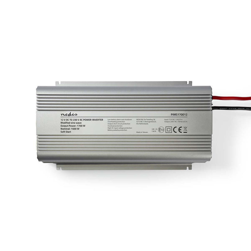 Nedis PIMS170012 Stroomomvormer Gemodificeerde Sinusgolf 12 V Dc - 230 V Ac 1700 W 2x Schuko-uitgan