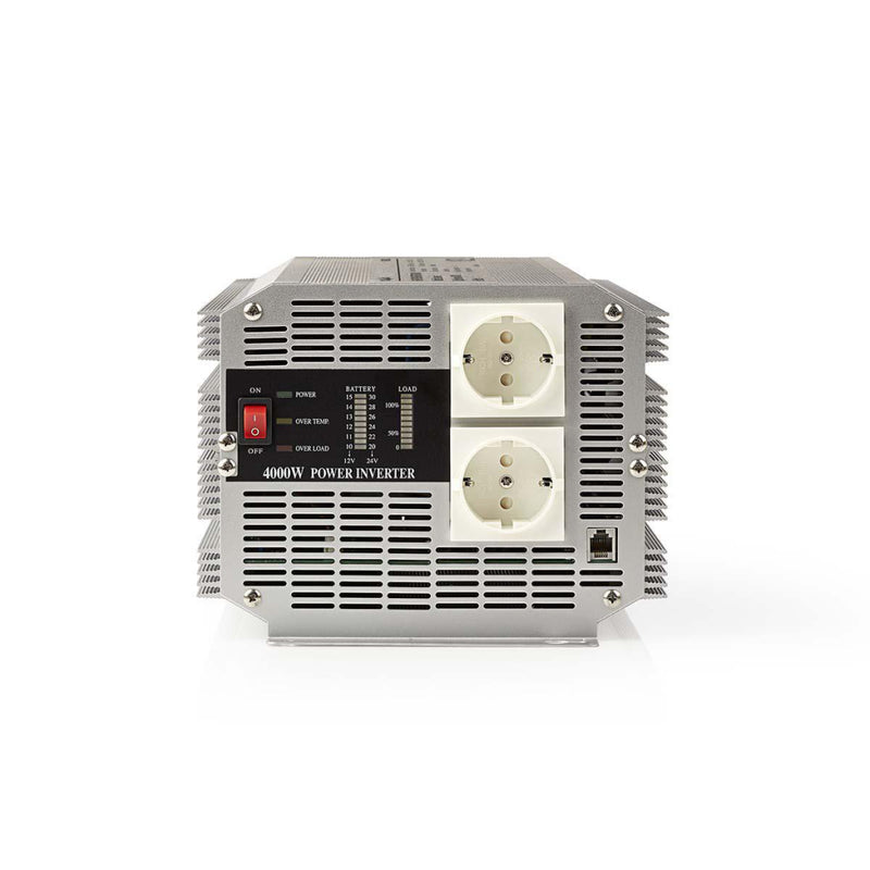Nedis PIMS400012 Stroomomvormer Gemodificeerde Sinusgolf 12 V Dc - 230 V Ac 4000 W 2x Schuko-uitgan