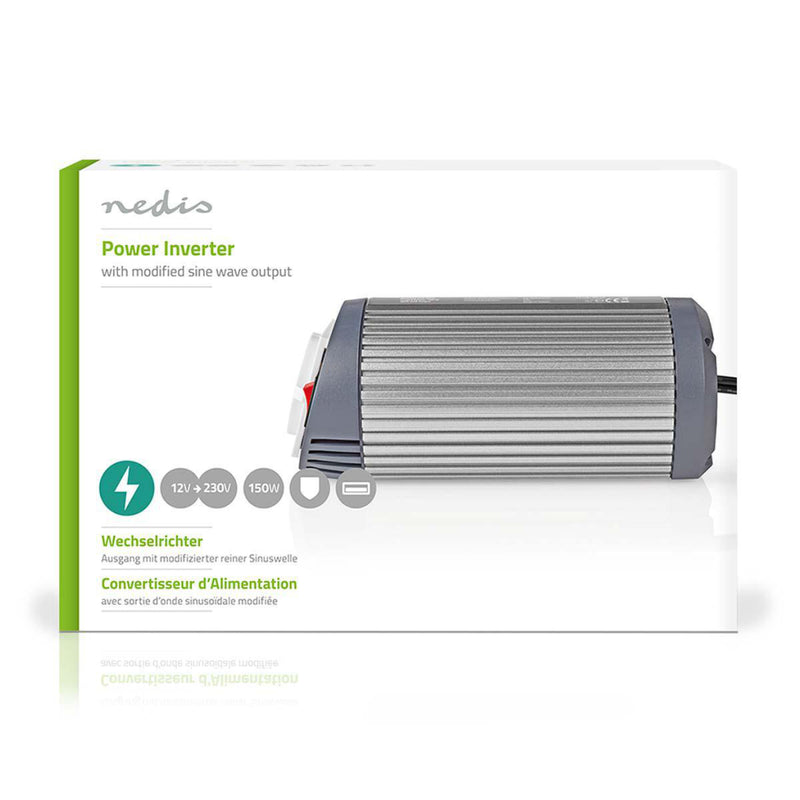 Nedis PIMS15012 Stroomomvormer Gemodificeerde Sinusgolf 12 V Dc - 230 V Ac 150 W 1x Schuko / 1x Usb